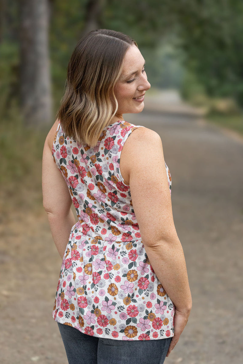 IN STOCK Renee Ruffle Tank - Fall Boho Floral FINAL SALE