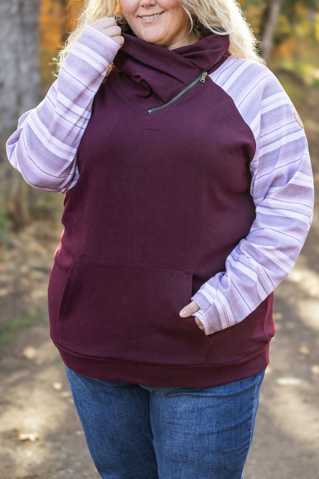 IN STOCK Classic Zoey ZipCowl Sweatshirt - Berry Serape