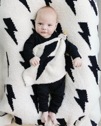 Lightning Bolt Fuzzy Blanket | Black