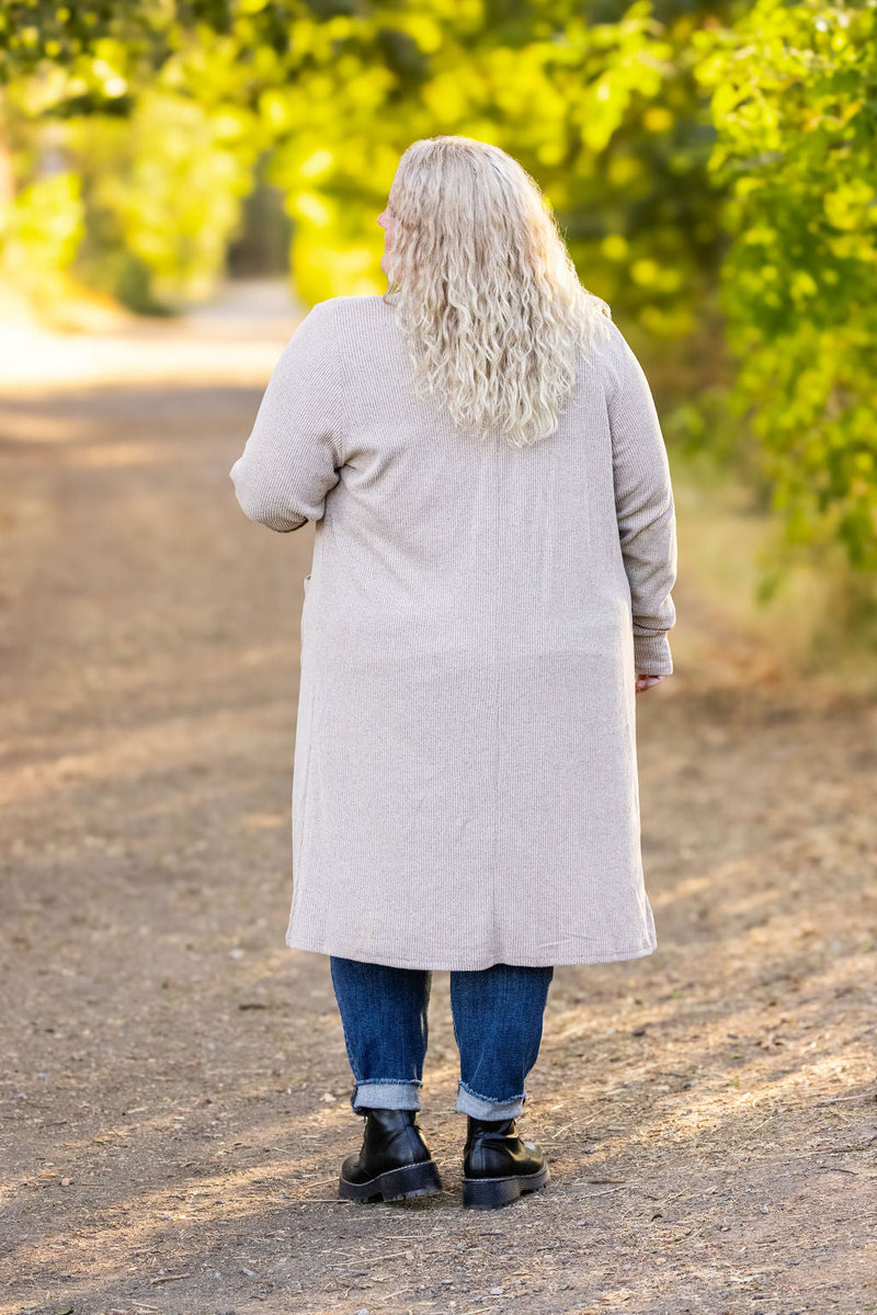 IN STOCK Knit Colbie Ribbed Cardigan - Mocha