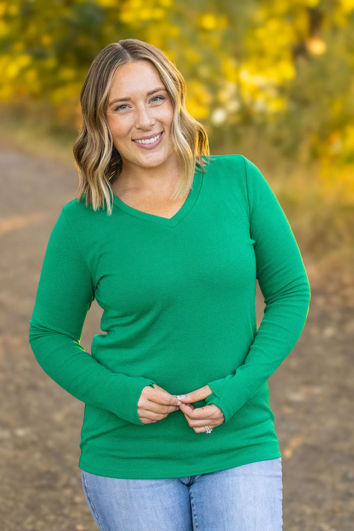 IN STOCK Leah Long Sleeve Top - Green