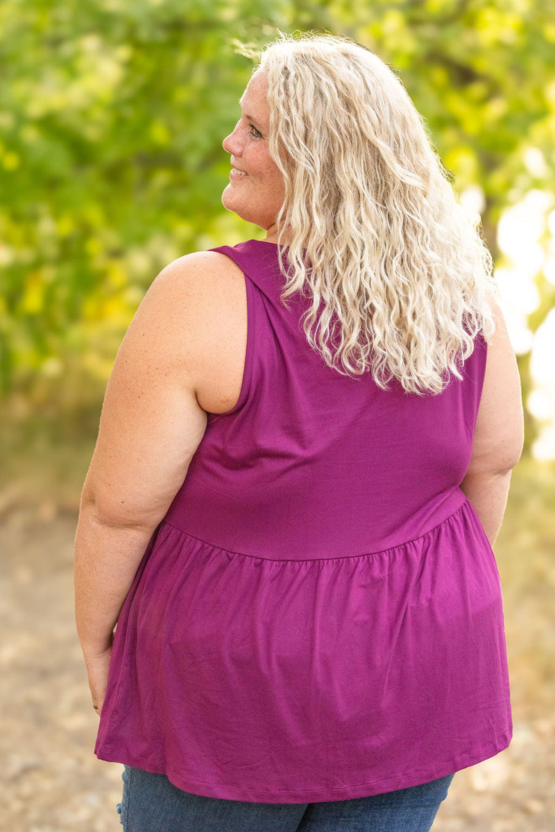 IN STOCK Renee Ruffle Tank - Dark Purple FINAL SALE