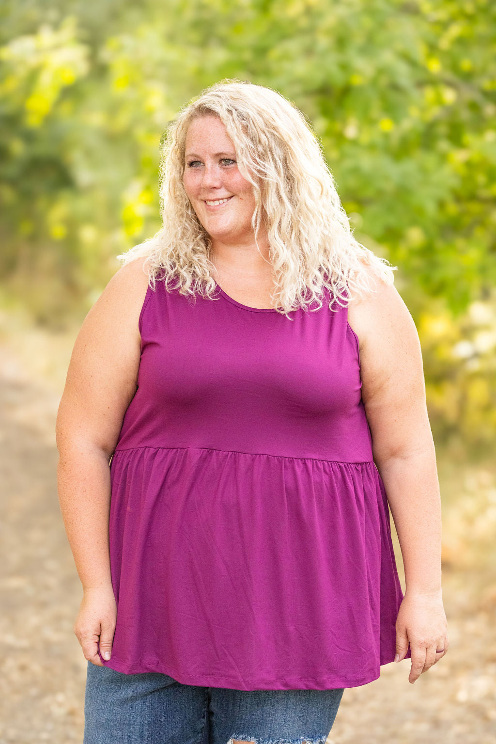 IN STOCK Renee Ruffle Tank - Dark Purple FINAL SALE