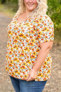 IN STOCK Sarah Ruffle Short Sleeve - Fall Floral FINAL SALE