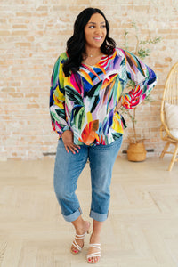 All Over The World Scoop Neck Blouse - Mack and Mav Boutique 