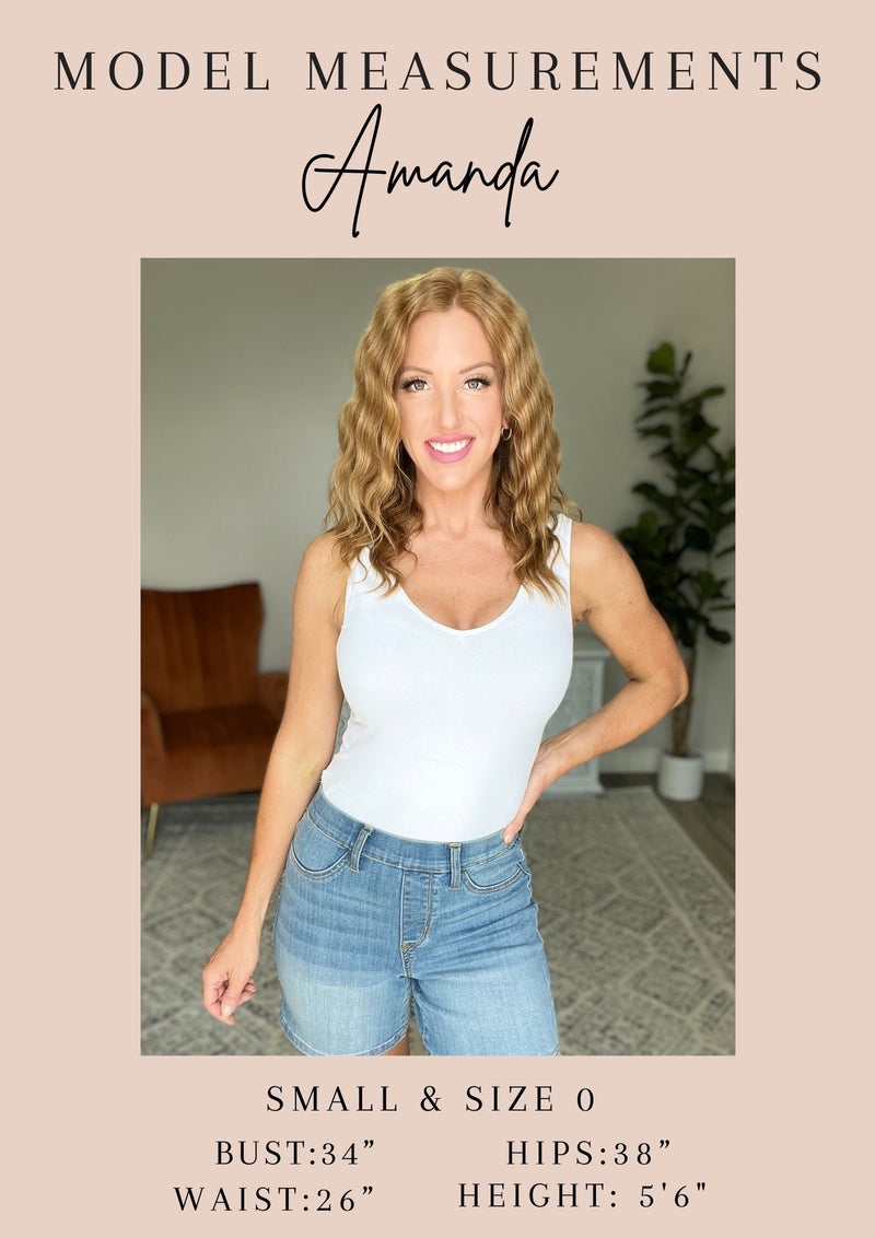 Jessica High Rise Control Top Vintage Wash Cuffed Shorts - Mack and Mav Boutique 