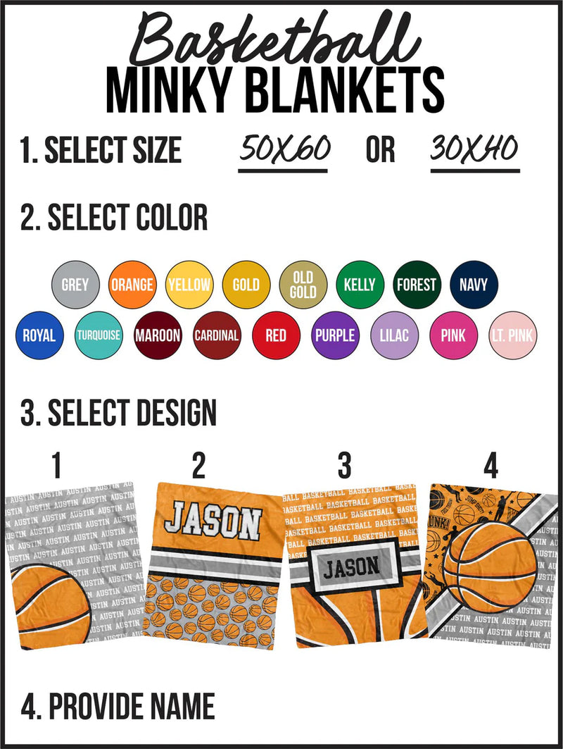 Basketball Minky Custom Blanket