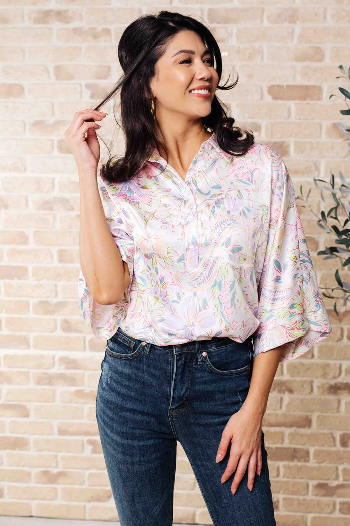 Blissful Botanicals Blouse - Mack and Mav Boutique 