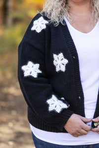 IN STOCK Snowflake Cardigan - Black