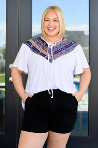 Casually Boho Keyhole Neckline Top - Mack and Mav Boutique 