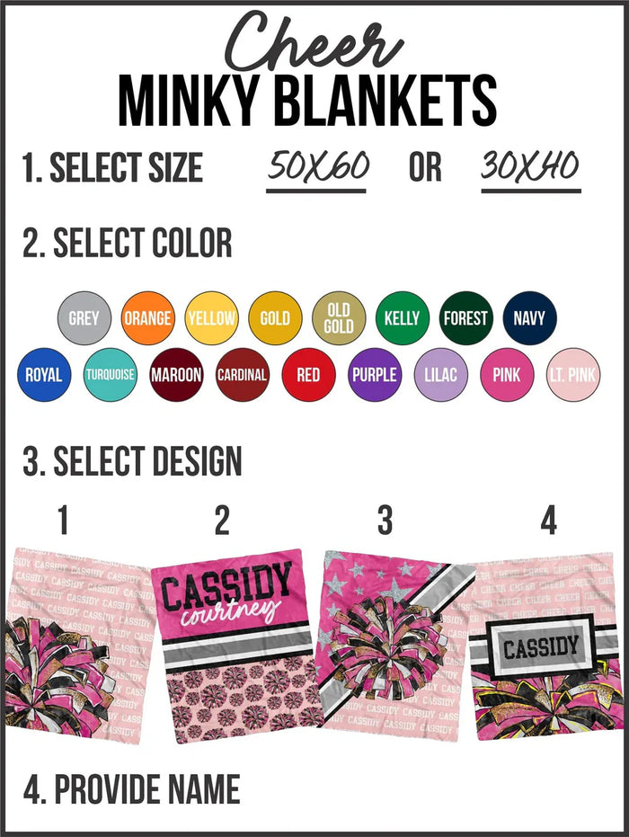 Cheer Minky Custom Blanket - Mack and Mav Boutique 