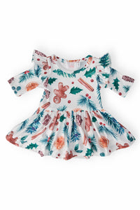 Classic Christmas Twirl Flutter Bodysuit