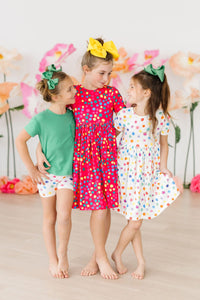 Colorful Dots Twirl Shorts