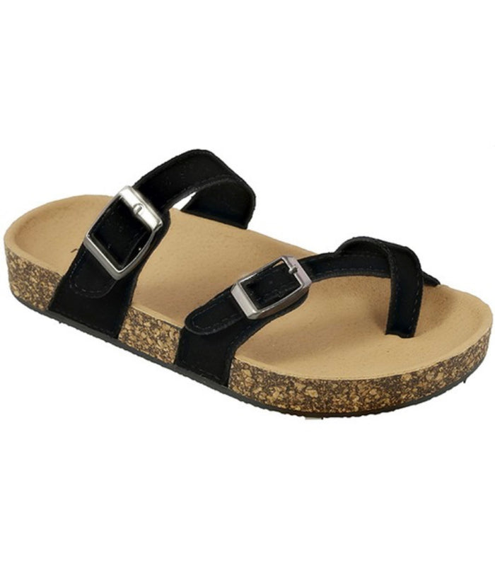 Black Double Strap Sandal