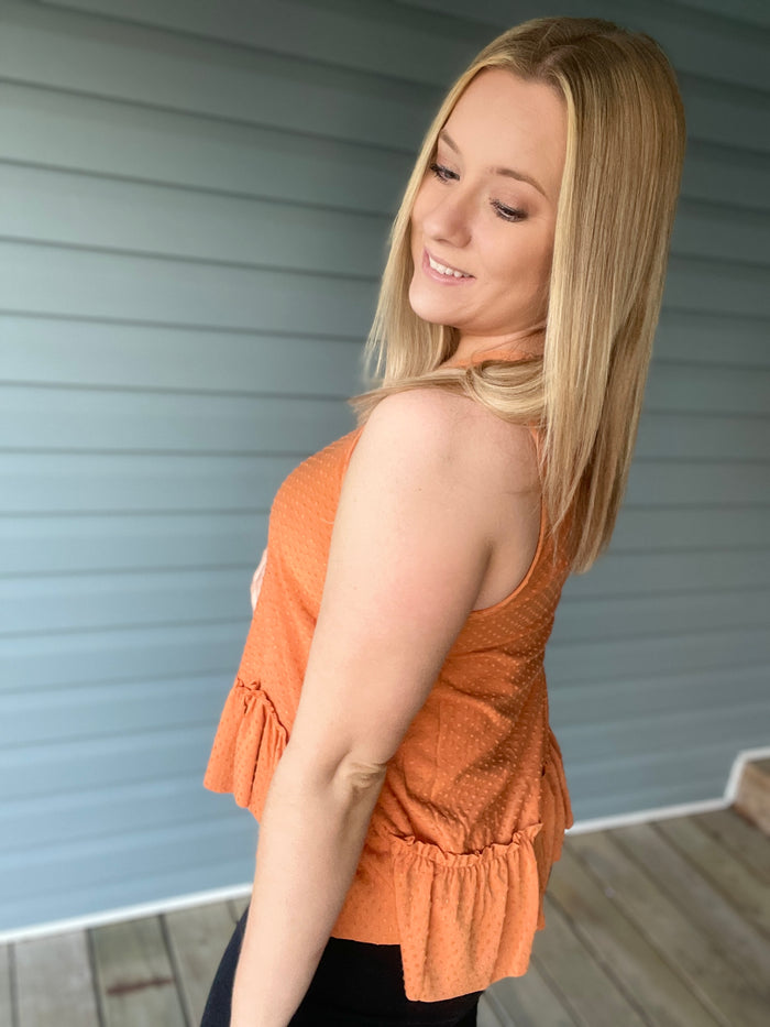 Rust Babydoll Tank - Mack and Mav Boutique 