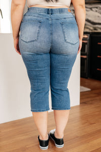 Emily High Rise Cool Denim Pull On Capri Jeans