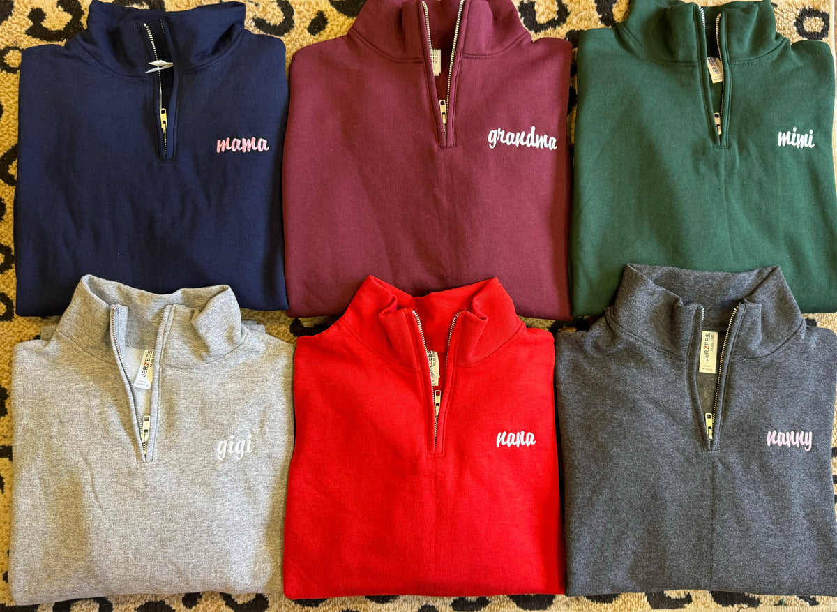 Custom Name Embroidered Quarter Zips