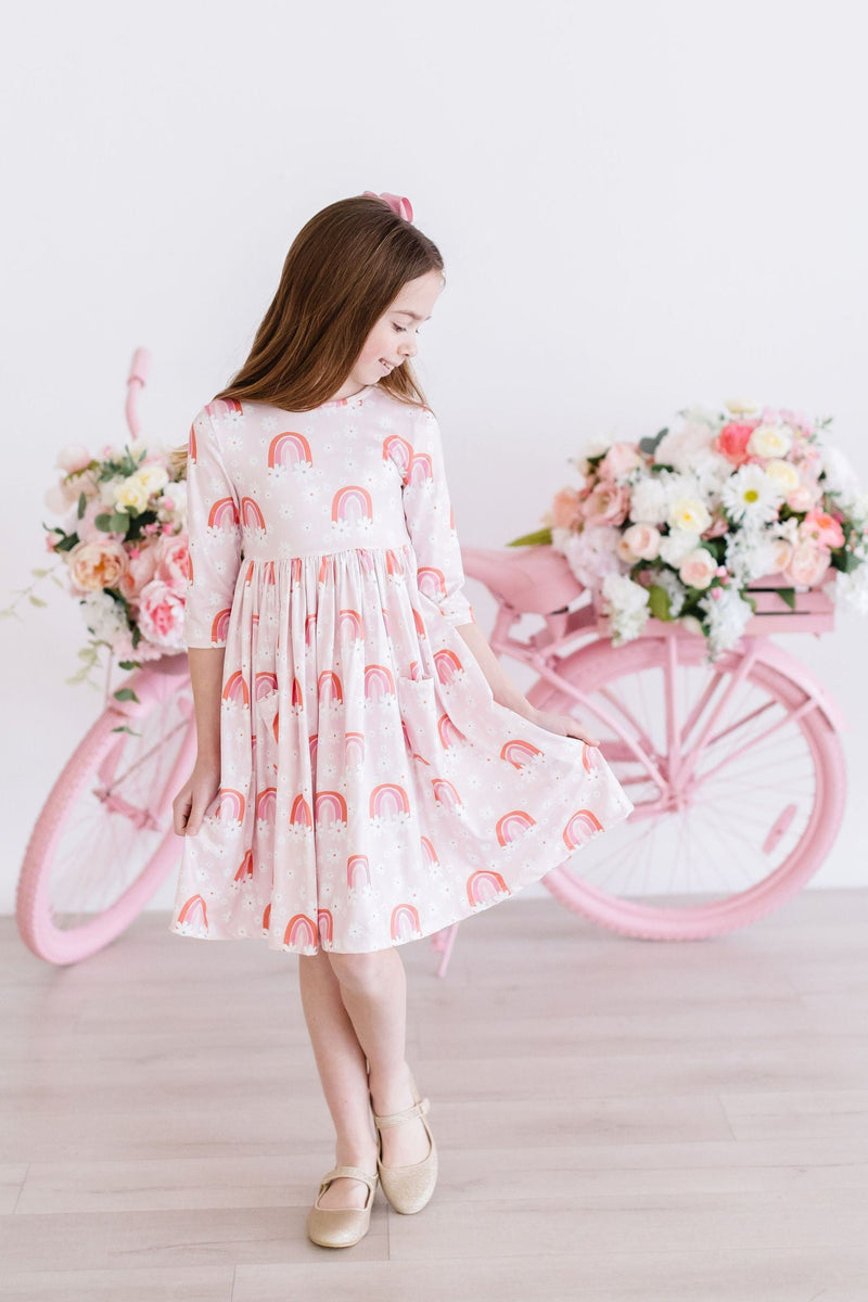 Fun & Flowers 3/4 Sleeve Pocket Twirl Dress