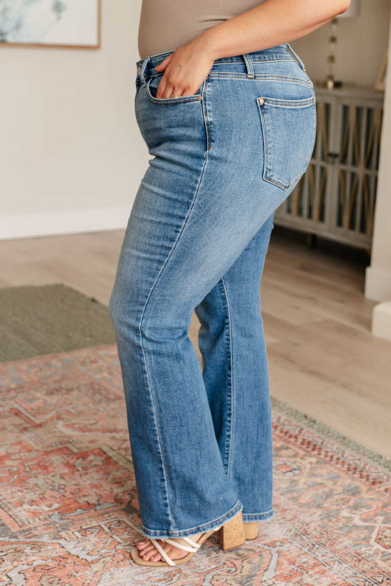 Genevieve Mid Rise Vintage Bootcut Jeans - Mack and Mav Boutique 