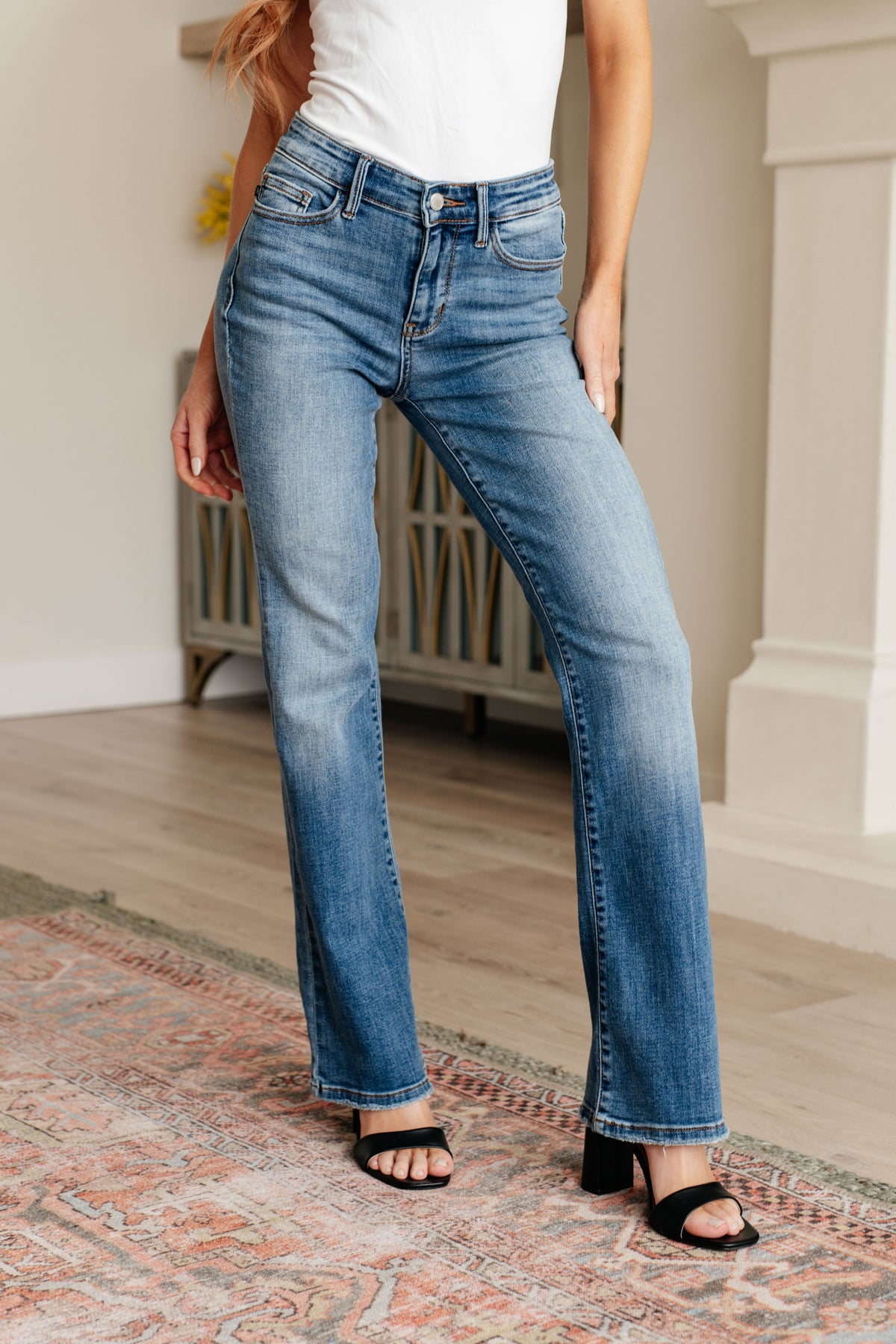 Genevieve Mid Rise Vintage Bootcut Jeans - Mack and Mav Boutique 