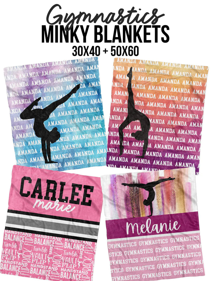 Gymnastics Minky Custom Blanket - Mack and Mav Boutique 