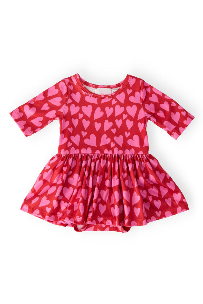 Hearts & Hugs 3/4 Sleeve Twirl Bodysuit