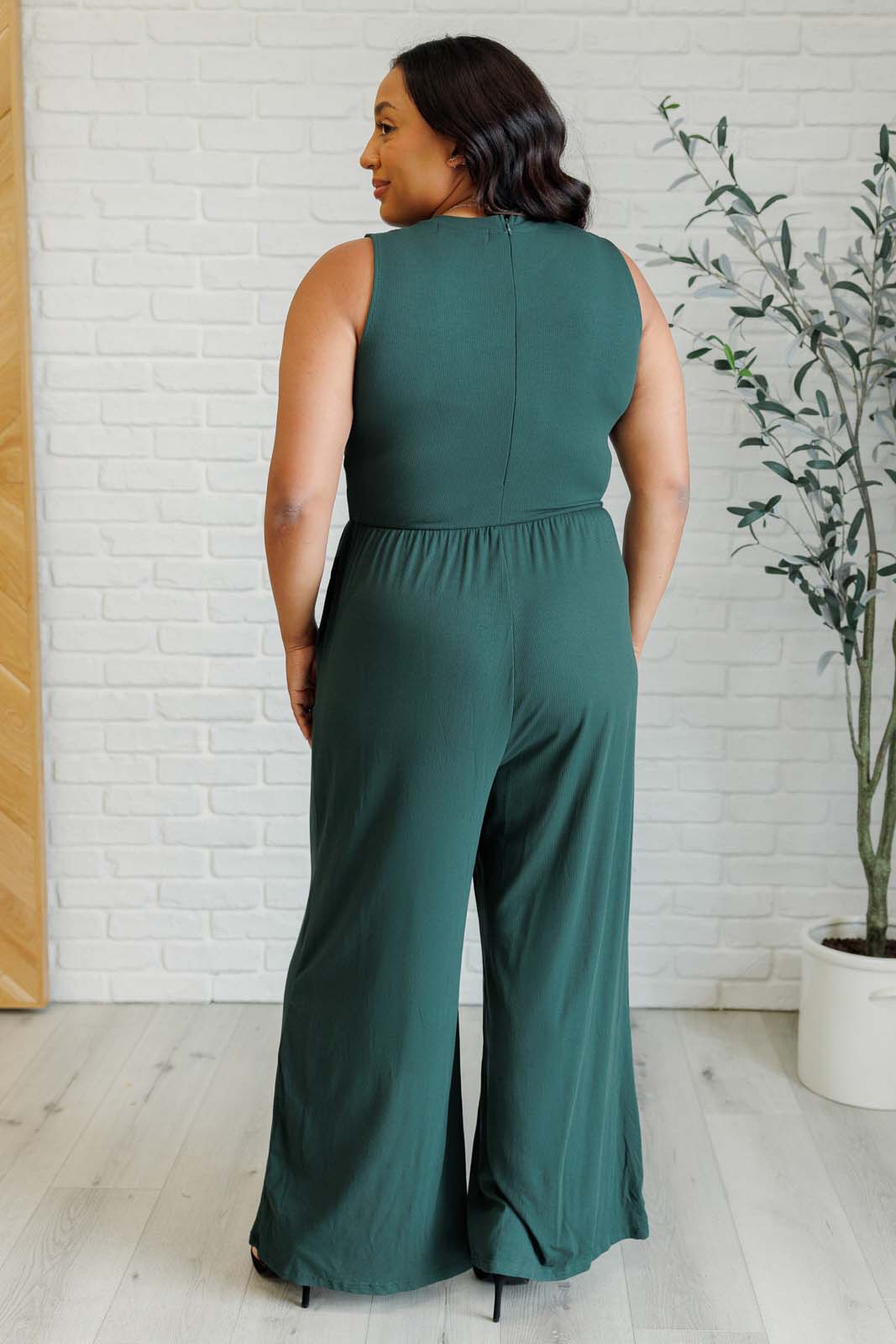 Hilary Wide Leg Jumpsuit in Green