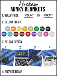 Hockey Minky Custom Blanket - Mack and Mav Boutique 