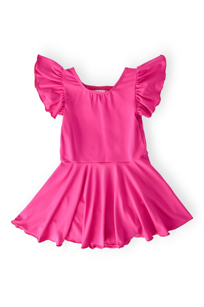 Hot Pink S/S Twirl Leotard