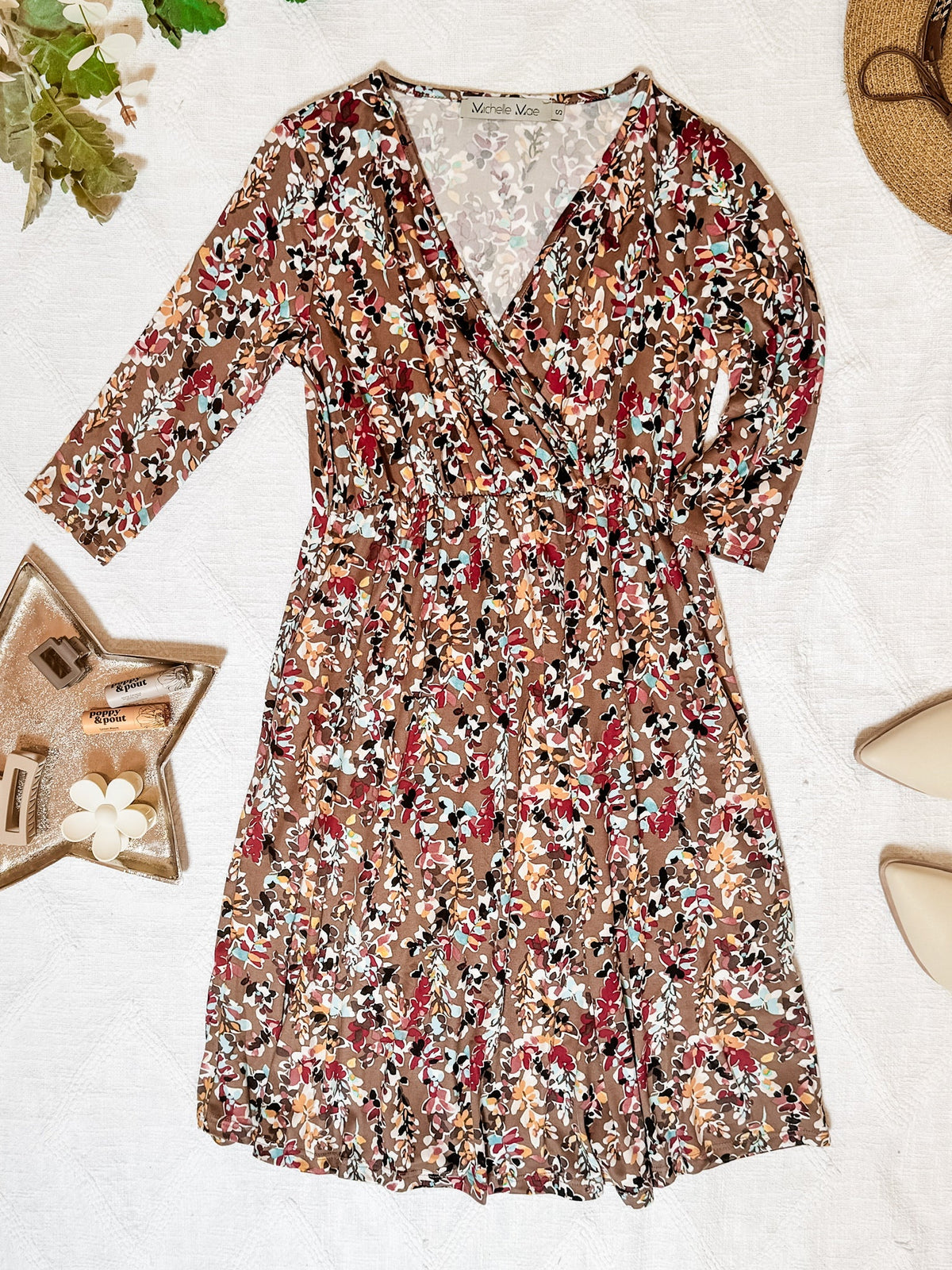 IN STOCK Taylor Dress - Mocha Floral FINAL SALE