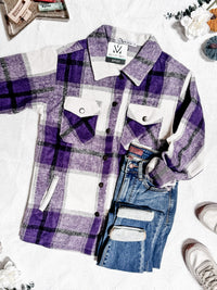 IN STOCK Norah Plaid Shacket - Purple Mix FINAL SALE