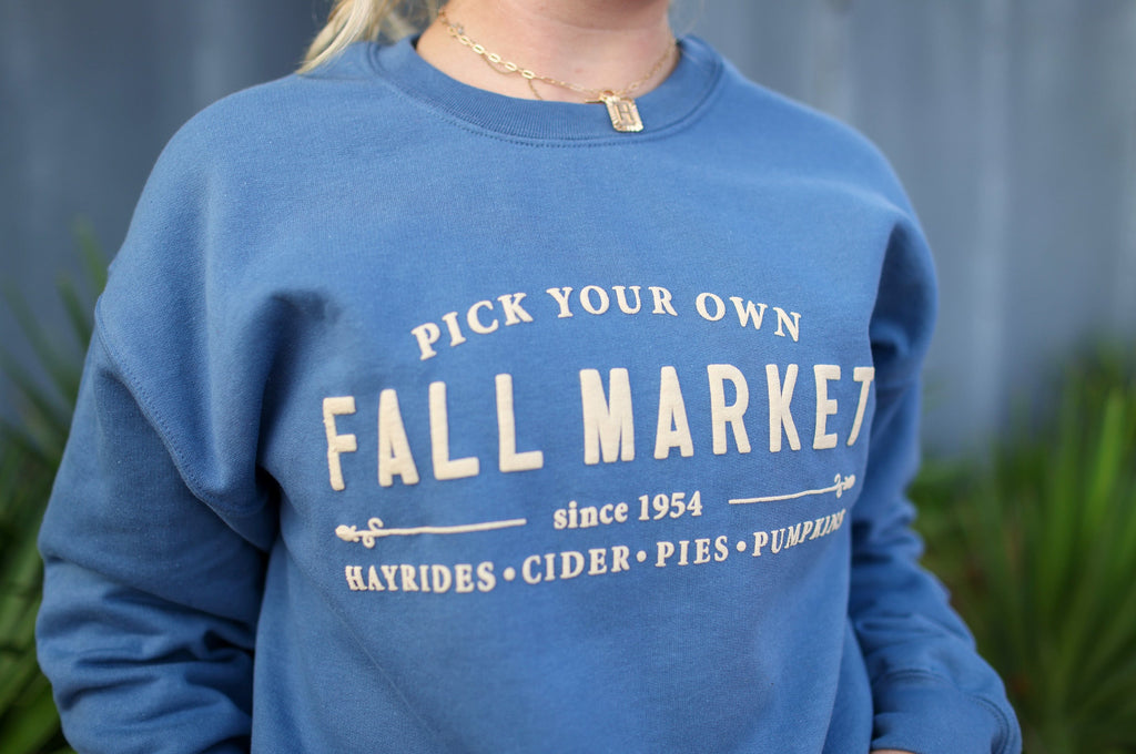 Fall Market (Puff Ink) Indigo Sweatshirt