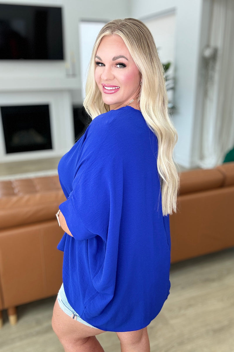 Feels Like Me Dolman Sleeve Top in Royal Blue - Mack and Mav Boutique 