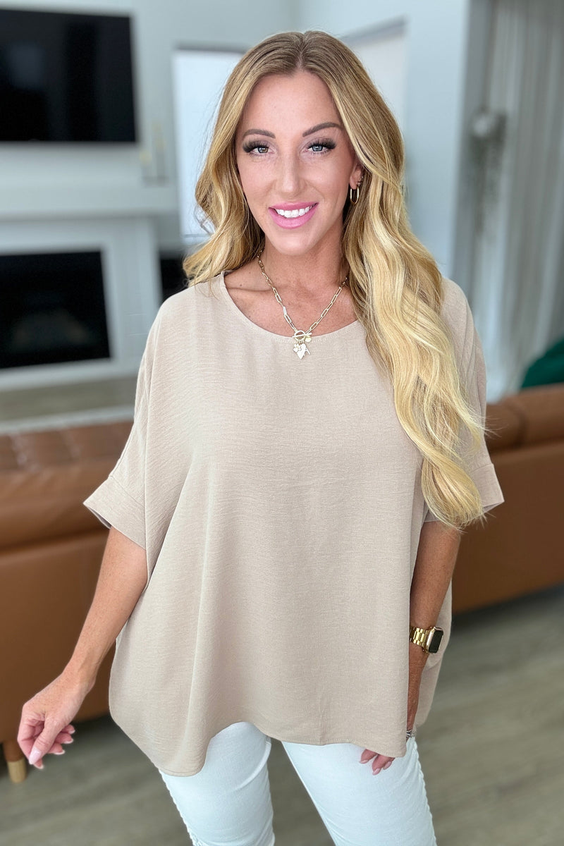 Feels Like Me Dolman Sleeve Top in Taupe - Mack and Mav Boutique 