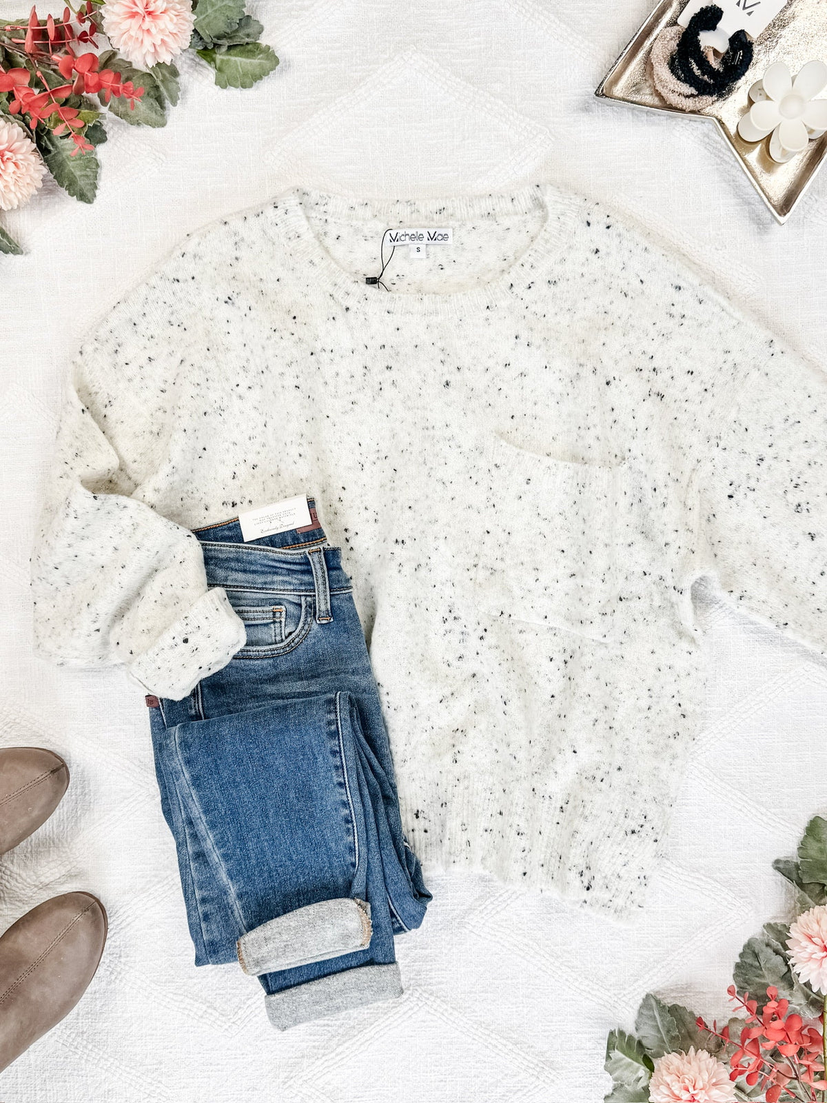 IN STOCK Confetti Sweater - White