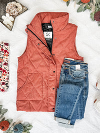 IN STOCK Corduroy Vest - Pumpkin FINAL SALE