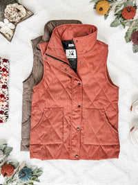 IN STOCK Corduroy Vest - Pumpkin FINAL SALE