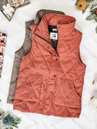 IN STOCK Corduroy Vest - Mocha FINAL SALE