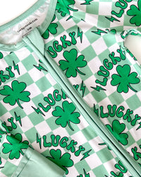 Bamboo Zip Romper | Lucky Shamrock