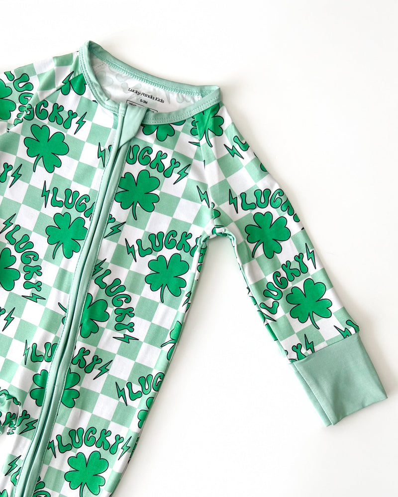 Bamboo Zip Romper | Lucky Shamrock