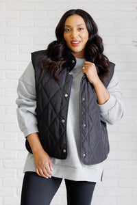 Layering Queen Quilted Puffer Vest in Black