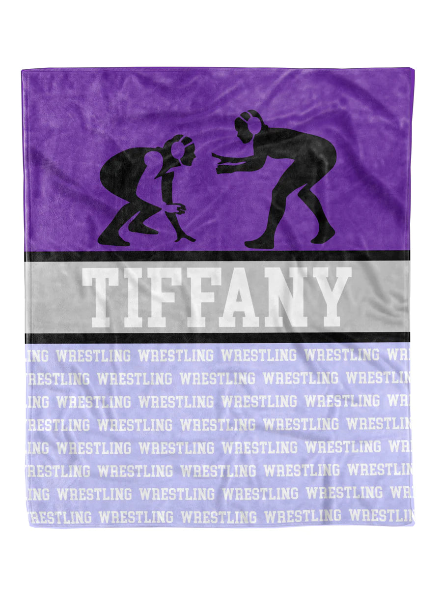 Girls Wrestling Minky Custom Blanket - Mack and Mav Boutique 