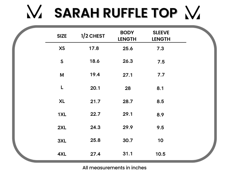 IN STOCK Sarah Ruffle Short Sleeve - Mocha | Women's Top FINAL SALE