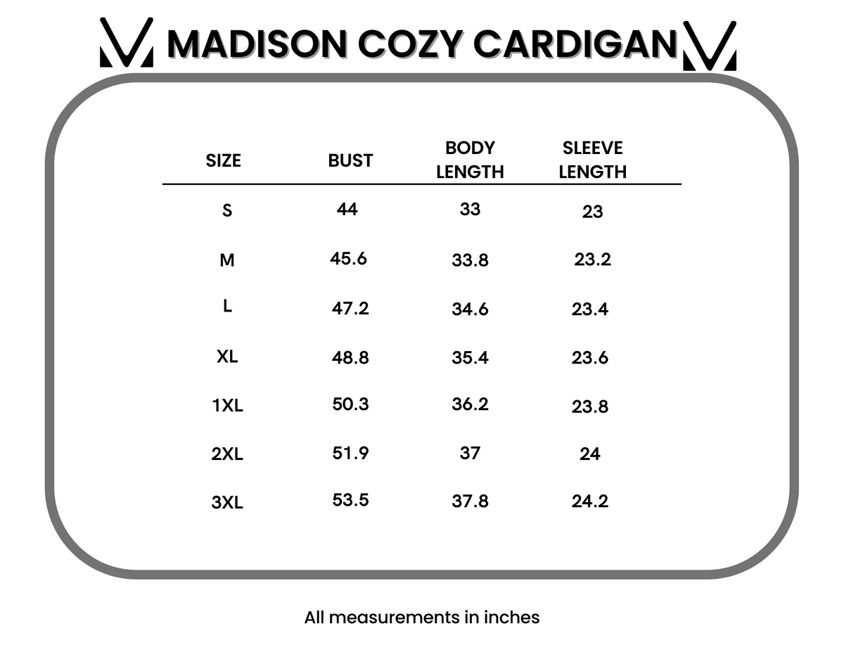 IN STOCK Madison Cozy Cardigan - Stormy Clouds