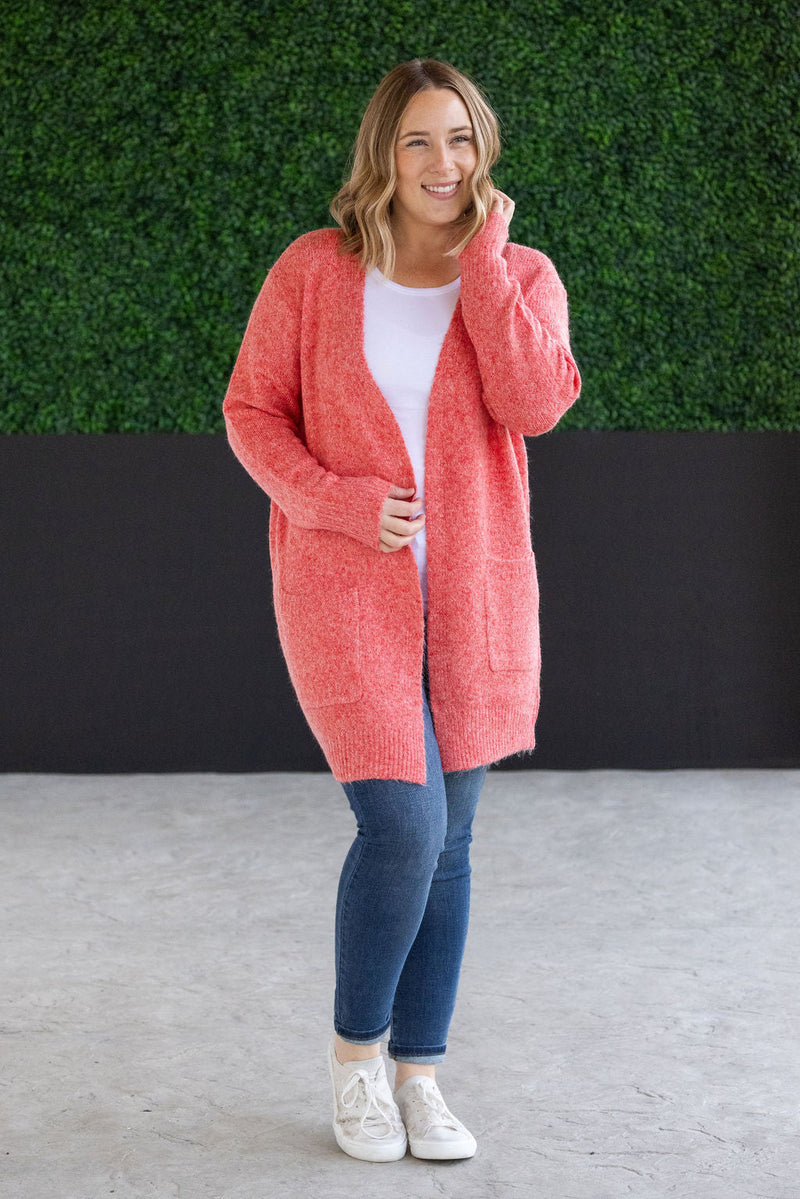 IN STOCK Madison Cozy Cardigan - Cherry Blush