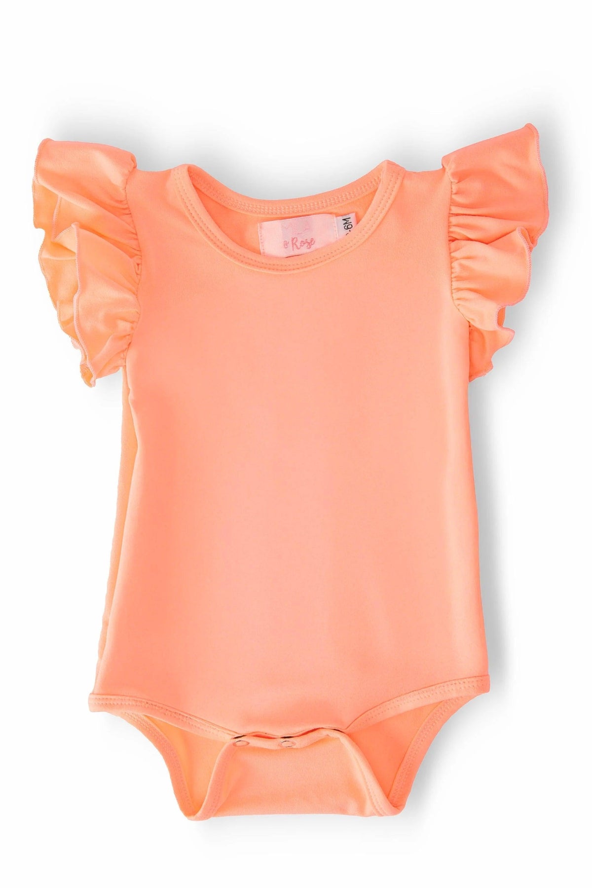 Neon Coral S/S Flutter Bodysuit
