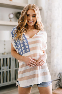 Old Glory Sleeveless Sweater - Mack and Mav Boutique 