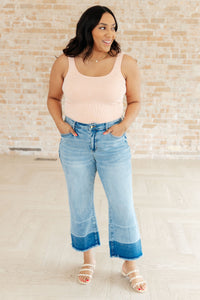 Olivia High Rise Wide Leg Crop Jeans in Medium Wash - Mack and Mav Boutique 