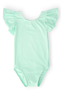 Pastel Green S/S Flutter Sleeve Leotard