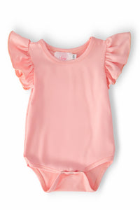 Peach S/S Flutter Bodysuit